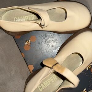 Camper Beige Mary Jane Flats